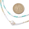 Mother's Day Jewellery Glass Beaded Double Layer Necklaces NJEW-MZ00070-04-3