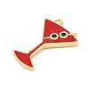 Brass Micro Pave Cubic Zirconia with Enamel Pendants KK-G526-19G-02-2