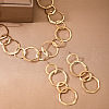 Alloy Ring Link Chain Necklace & Stud Dangle Earrings Sets FS-WGB71C6-01-6