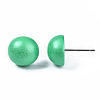 Pearlized Half Round Schima Wood Earrings for Girl Women EJEW-N048-001-06-3