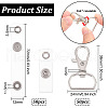 Olycraft 50Pcs Iron D Rings Swivel Clasps DIY-OC0011-38-2