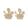 Brass Pave Clear Cubic Zirconia Connector Charms KK-E068-VB348-2