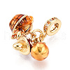 Brass Micro Pave Cubic Zirconia Pendants KK-N271-01G-3