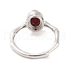 Oval Natural Red Lepidolite Adjustable Rings RJEW-Q817-04P-01-3