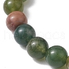 8.5mm Round Natural Indian Agate Beaded Stretch Bracelets for Women BJEW-JB10324-3