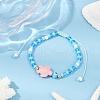 Tortoise Synthetic Turquoise Braided Bead Bracelets for Women BJEW-JB11694-1