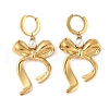 304 Stainless Steel Bowknot Hoop Earrrings EJEW-U065-04G-2