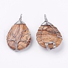 Natural Picture Jasper Big Pendants G-G956-A13-FF-2