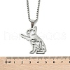 304 Stainless Steel Dog Outline Pendant Necklaces NJEW-P327-06P-5