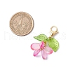 Flower Glass Pendants Decorations HJEW-MZ00213-05-3
