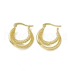 Rack Plating Brass Double Line Twist Rope Hoop Earrings for Women EJEW-F294-11G-2