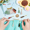 15Pcs Teardrop Mixed Natural Gemstone Charm Locking Stitch Markers HJEW-AB00650-3