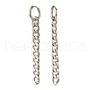 304 Stainless Steel Curb Chain Dangle Huggie Hoop Earrings EJEW-JE04730-02-2