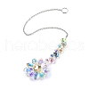Glass Flower Hanging Suncatchers HJEW-C009-01A-2