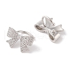 Brass Micro Pave Clear Cubic Zirconia Cuff Earrings for Women EJEW-I305-22P-2
