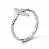 Non-Tarnish 201 Stainless Steel Heart Beat Adjustable Ring for Women RJEW-K238-02P-3