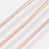 Long-Lasting Plated Brass Snake Chain Necklaces NJEW-K112-04RG-NF-2