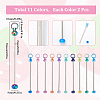 SUNNYCLUE 22Pcs 11 Colors Iron Bar Beadable Keychain for Jewelry Making DIY Crafts IFIN-SC0001-59-2