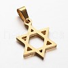 Star of David 304 Stainless Steel Pendants X-STAS-P085-10-2