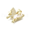 Brass Micro Pave Clear Cubic Zirconia Pendants KK-V010-14G-2