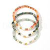 3Pcs Column Natural Red Aventurine & Amazonite & Shell Beaded Stretch Bracelet Setfor Women YA8803-4