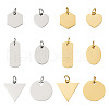 Crafans 12Pcs 12 Style 201 Stainless Steel Charms & Pendants STAS-CF0001-01-9
