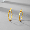 Simple and Elegant S925 Sterling Silver Twisted Heart Hoop Earrings YQ1236-4