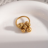 Stainless Steel Round Beads Finger Rings BC9848-2-1