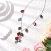Colorful Nuggets Acrylic Pendant 304 Stainless Steel Cable Chain Necklaces NJEW-JN05303-1
