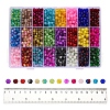 Spray Painted Crackle Glass Beads CCG-YW0001-02-6mm-6