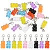 9Pcs 9 Colors Bear Resin Pendant Decorations HJEW-YW00051-1