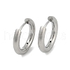 Tarnish Resistant Frosted 304 Stainless Steel Huggie Hoop Earrings for Women EJEW-C096-32D-P-1