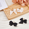 FIBLOOM 2 Pairs 2 Colors Alloy Dangle Stud Earrings with Cloth Bowknot Charms EJEW-FI0003-28-5