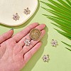 6 Pieces Flower Clear Cubic Zirconia Charm Pendant Brass Flower Charm Long-Lasting Plated Pendant for Jewelry Necklace Bracelet Earring Making Crafts JX406A-2
