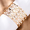 Wave Iron Cuff Bangles for Women BJEW-G741-03KCG-2