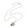 Stainless Steel and Glass Pendants Necklaces NJEW-JN04701-7