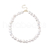 Mother's Day Jewellery Natural Keshi Pearl Beaded Necklace with Brass Clasp for Women NJEW-JN04058-1
