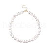 Natural Keshi Pearl Beaded Necklace with Brass Clasp for Women NJEW-JN04058-1