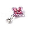Dyed Synthetic Imperial Jasper & Glass Seed Beaded Star European Dangle Charms PALLOY-MZ00693-4