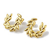 Ion Plating(IP) 304 Stainless Steel Olive Branch Wreath Stud Earrings for Women EJEW-I284-02G-1