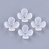 4-Petal Transparent Acrylic Bead Caps X-FACR-T001-09-1