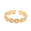 Flat Round With Cross Jesus Cuff Bangle BJEW-I298-03G-7