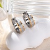 Sand Flash 304 Stainless Steel Hoop Earrings for Women EJEW-M001-23GP-4