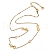 304 Stainless Steel Clear Cubic Zirconia Infinity Link Chain Necklaces for Women NJEW-C069-01G-4