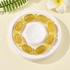 Natural Yellow Agate Bead Stretch Bracelets G-P570-01K-1