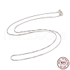 Rhodium Plated 925 Sterling Silver Box Chain Necklace for Women NJEW-M190-02C-P-4