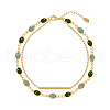 Oval Alloy Enamel Link Multi-strand Bracelets FS-WGF0A33-01-5