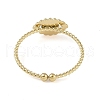 304 Stainless Steel Rhinestone Eye Open Cuff Rings for Women RJEW-H229-01G-3