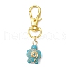 Copper Wire Wrapped Turtle Dyed Synthetic Turquoise Pendant Decorations HJEW-JM03233-4