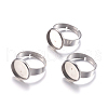 Non-Tarnish 304 Stainless Steel Pad Ring Settings X-STAS-G173-19P-8mm-2